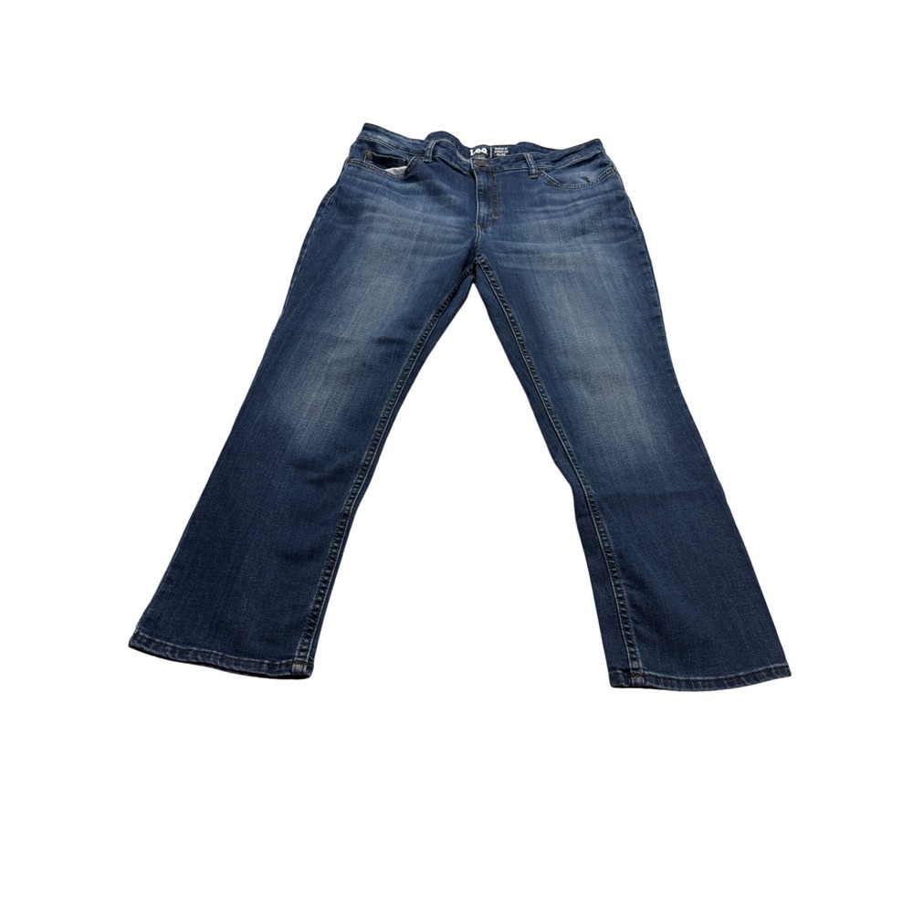Lee Regular Fit Straight Leg Mid Rise Jeans Medium Wash Denim Women's 34x26